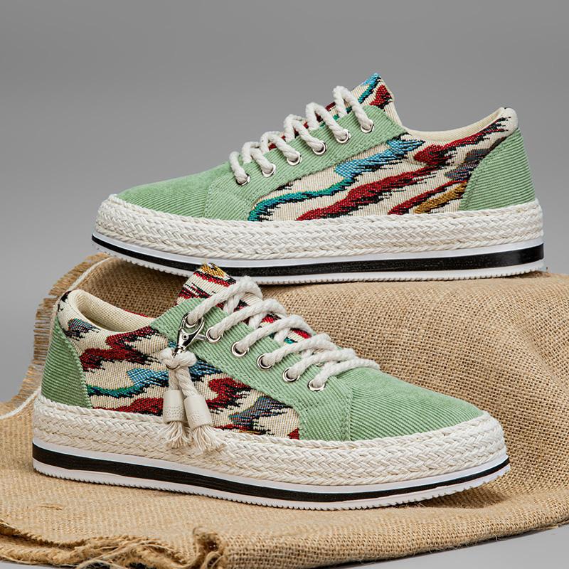 537-Woven Corduroy Fisherman Shoes Skate Shoes Loafers One-Step Cloth Shoes Trendy Men'S Shoes For Four Seasons - Image 3